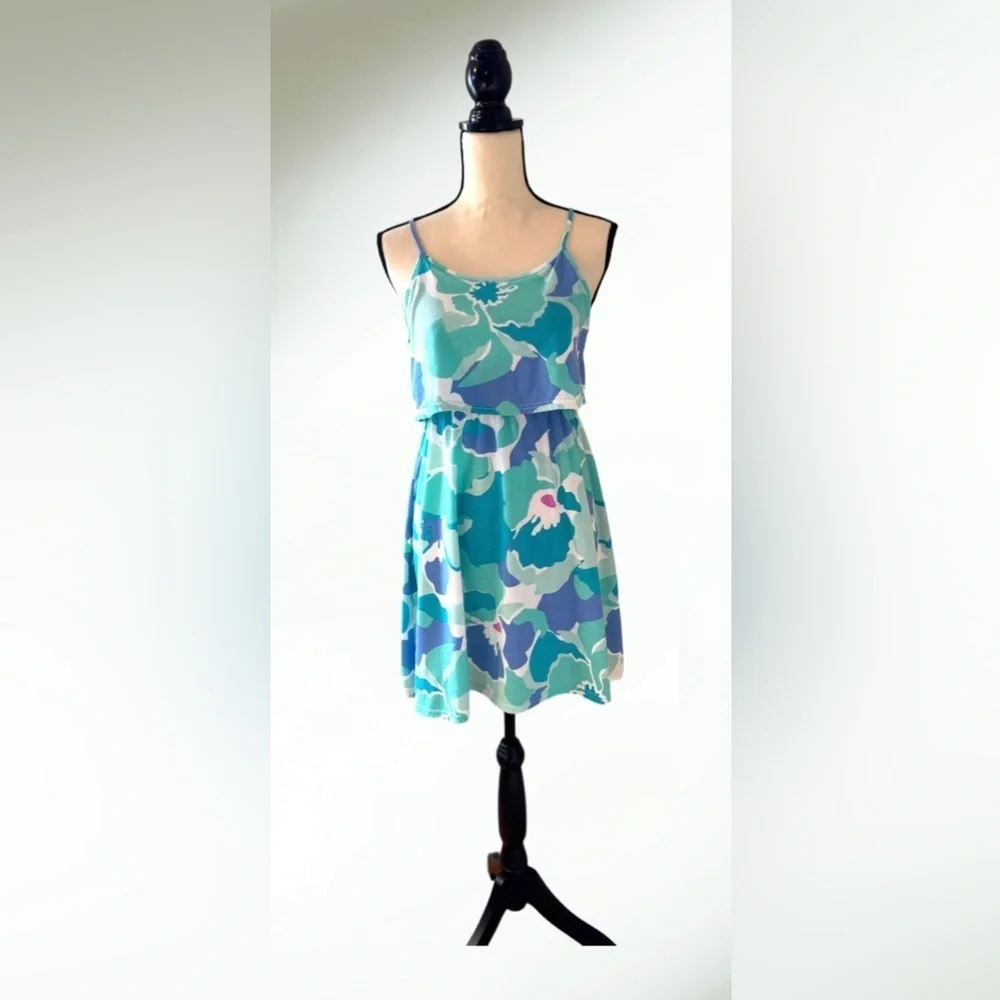 The Children Place Girls Sea Blue Spaghetti Strap Dress Size XL 14